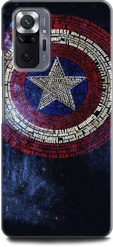 KEYCENT Back Cover for REDMI Note 10 Pro CAPTAIN AMERICA, AVENGER, SHIELD, COMICS, MARVEL, SUPEHERO  (Multicolor, Pack of: 1)