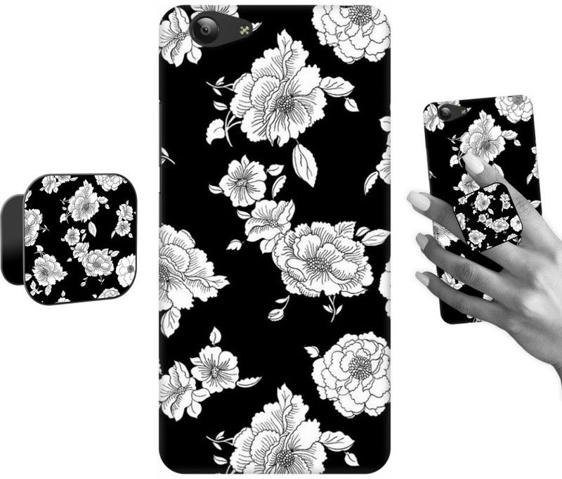 COBIERTAS Back Cover for VIVO Y53  (Black, Grey, Cases with Holder, Pack of: 2)