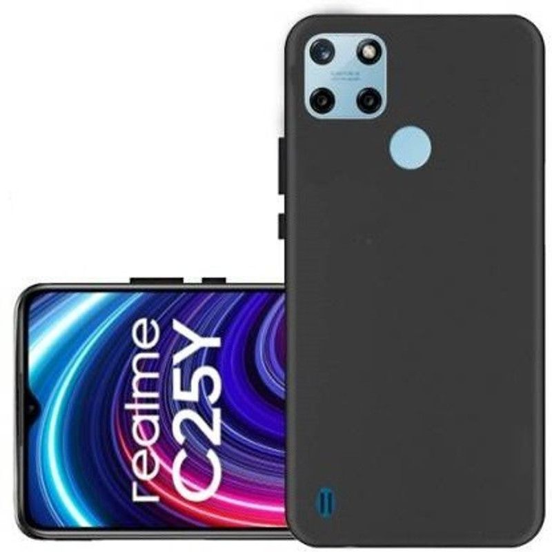 INFINITYWORLD Back Cover for Realme C25Y  (Black, Shock Proof)