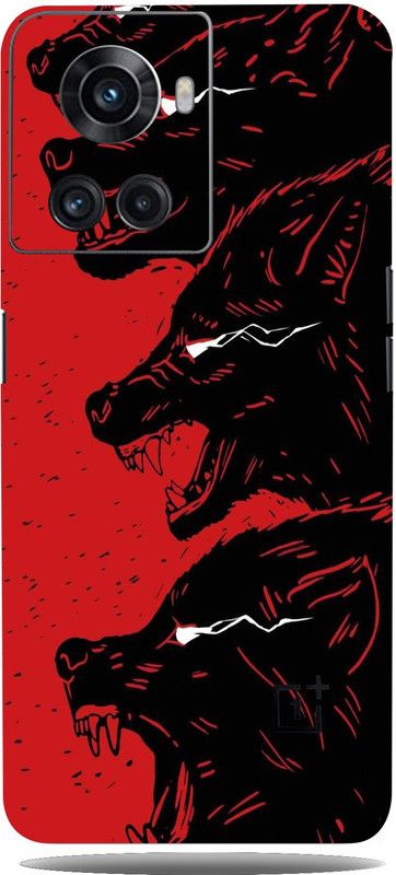 Mclaxa Red Wolf Mobile Back Skin Guard, Red Wolf, ONE PLUS 10R Mobile Skin  (Red Wolf Skin With Super Matte Finish)