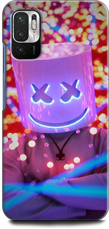 Wall Art Back Cover for REDMI Note 10T 5G MARSHMELLO, DJ, EDM, MUSIC, SMILEY, FUNNY  (Multicolor, Dual Protection, Pack of: 1)