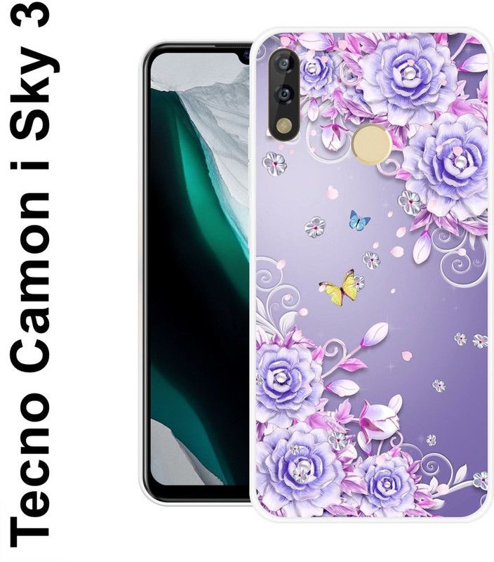 redfly Back Cover for Tecno Camon I Sky 3  (Purple, Grip Case, Silicon)