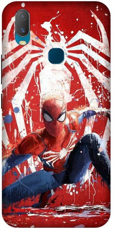 URCHIN Back Cover for Vivo Y12 Spiderman, Spiderman logo, Marval, superhero  (Multicolor, Shock Proof, Pack of: 1)