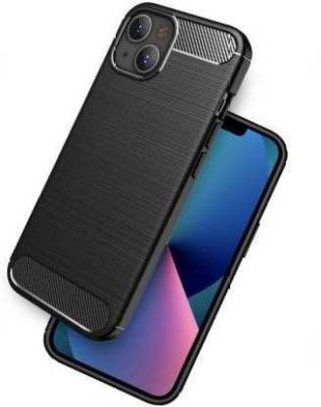 NIMMIKA ENTERPRISES Back Cover for apple iphone 13 mini hybrid back cover  (Black, Flexible, Silicon, Pack of: 1)