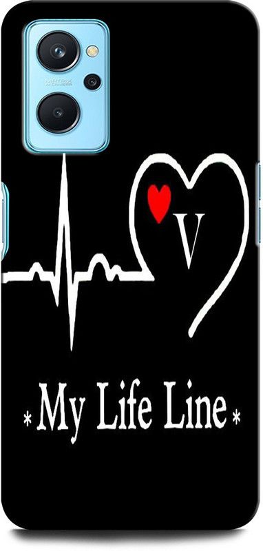 ORBIQE Back Cover for OPPO A76 V, V LETTER, V ALPHABET, DESIGN, MY LIFE LINE V  (Multicolor, Hard Case, Pack of: 1)