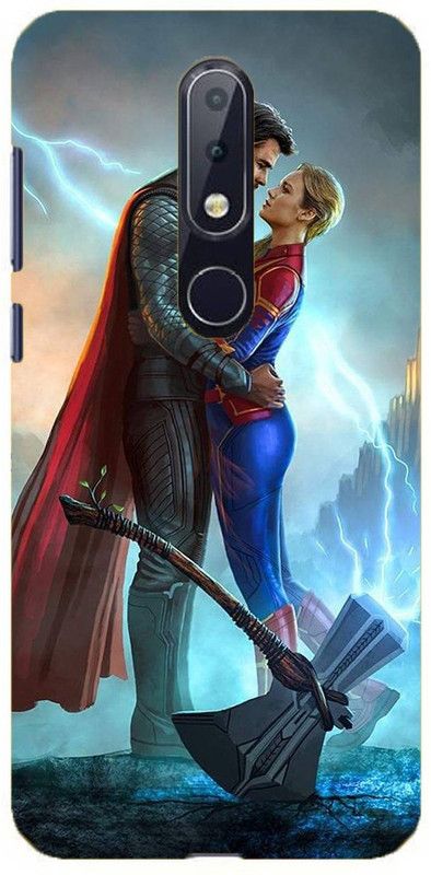 NDCOM Back Cover for Nokia 7.1 Plus Avengers End Game Thor And Captain Marvel Printed  (Multicolor, Hard Case, Pack of: 1)