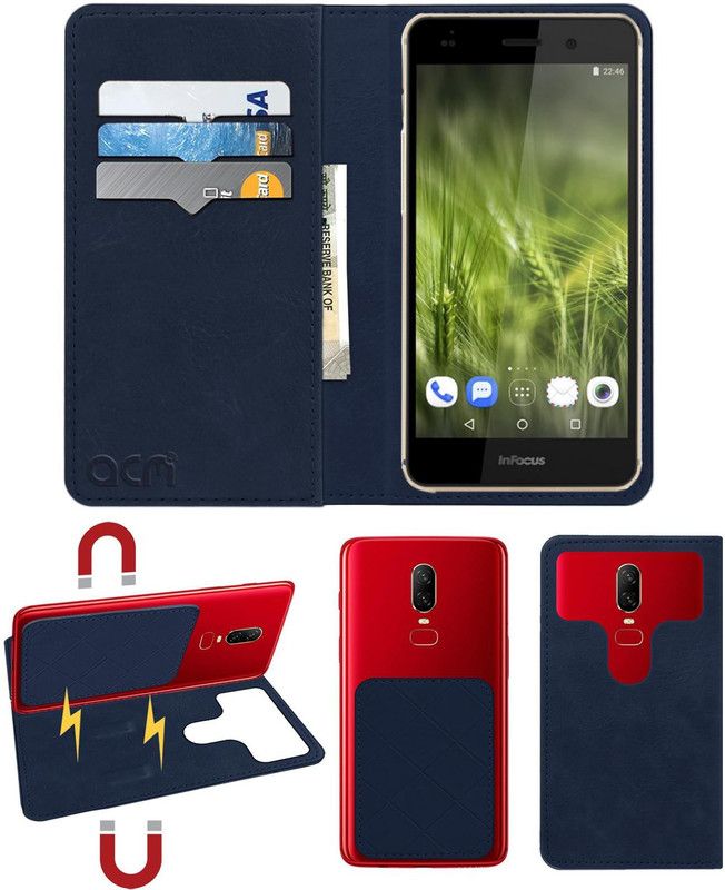ACM Flip Cover for Infocus M808i  (Blue, Cases with Holder, Pack of: 1)