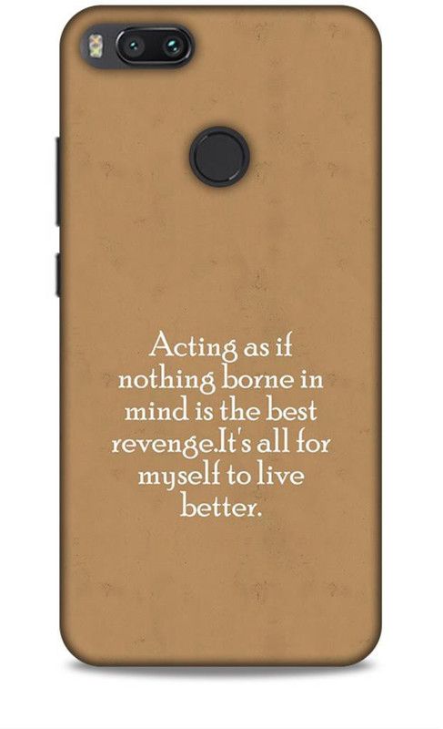 Keviv Back Cover for Mi A1  (Beige, 3D Case, Pack of: 1)