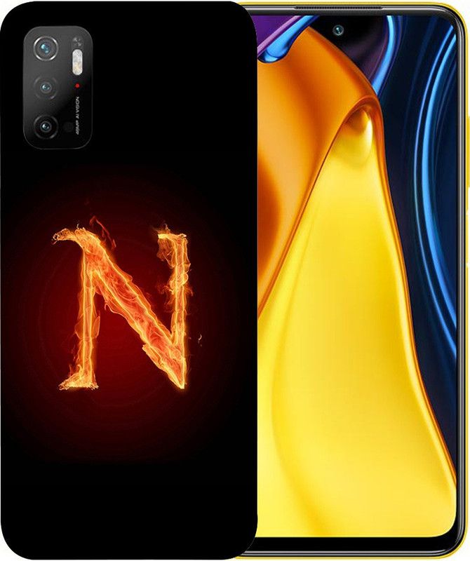 METOO Back Cover for POCO M3 Pro, Alphabet, N Printed back cover, Print, 607  (Multicolor, Dual Protection, Silicon, Pack of: 1)