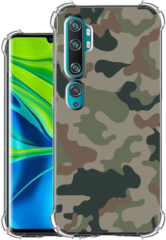 Snazzy Back Cover for Xiaomi Mi Note 10  (Khaki, Shock Proof, Silicon, Pack of: 1)