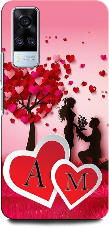 GRAFIQE Back Cover for VIVO Y53s AM, A LOVE M, M LOVE A, A LETTER, M LETTER, AM NAME  (Multicolor, Shock Proof, Pack of: 1)