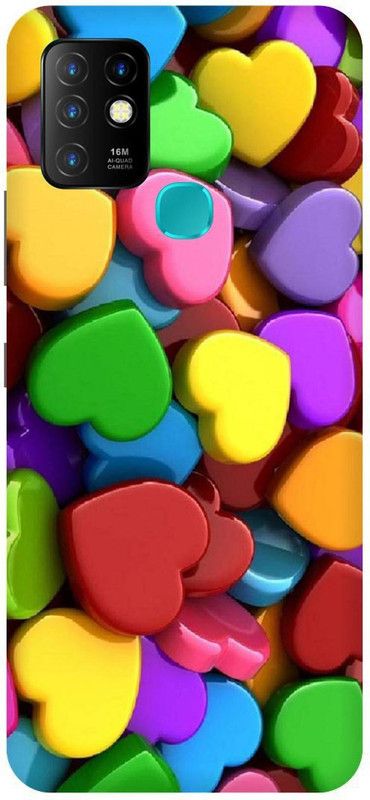 FIKORA Back Cover for Infinix Hot 10, X682B, HEART, DIL, SHAPE, COUPLE, LOVE  (Multicolor, Hard Case, Pack of: 1)