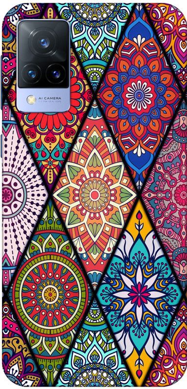 Designer Cover Back Cover for Vivo V21 Back Cover  (Multicolor, Grip Case, Silicon, Pack of: 1)