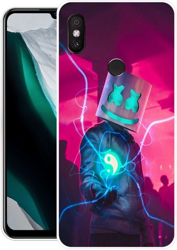 ROCKPRINT Back Cover for Mi Redmi Y2  (Pink, Blue, Grip Case, Silicon)