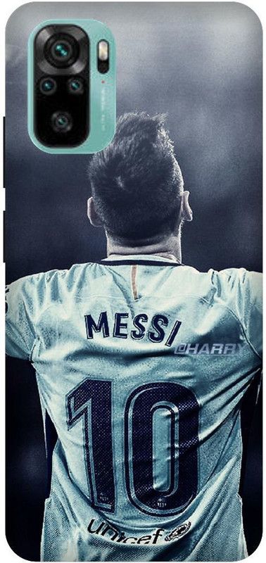 UMPRINT Back Cover for Redmi Note10/M2101K7AI Messi, Lione Messi 10 Printed Back Cover  (Multicolor, Hard Case, Pack of: 1)