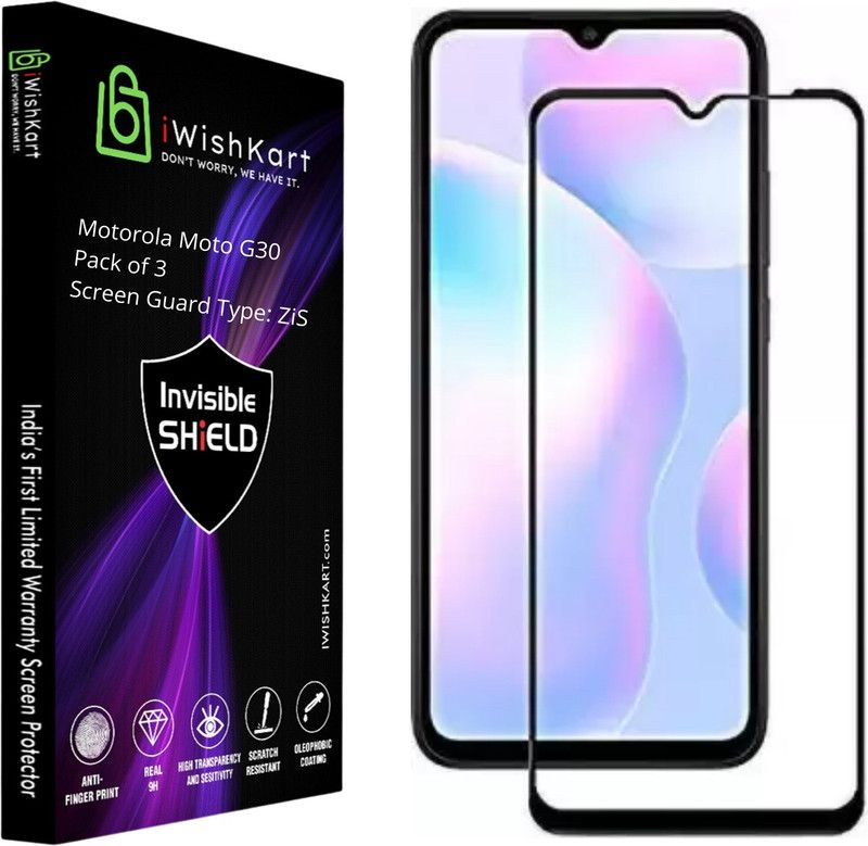 iWishKart Edge To Edge Screen Guard for MOTOROLA G30, MOTOROLA G30 5G, MOTOROLA Moto G30, MOTOROLA Moto G30 5G, MOTOROLA g30  (Pack of 3)