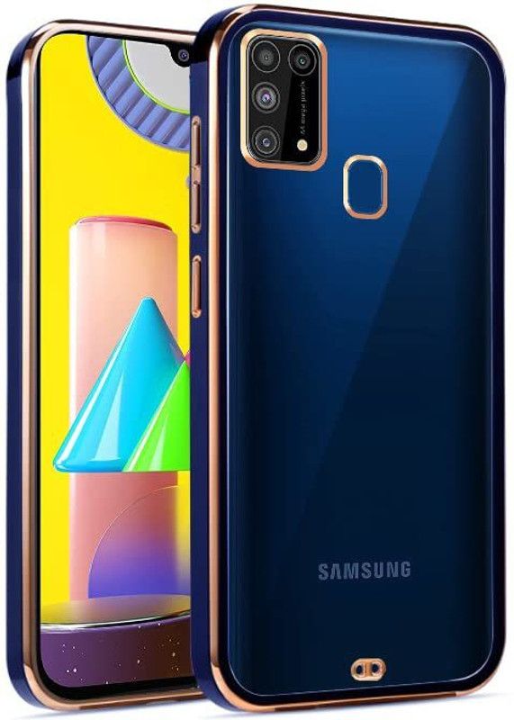 WoodForest Back Cover for Samsung Galaxy M31 Prime Chrome Case Silicone Electroplating TPU Transparent  (Blue, Shock Proof, Silicon)