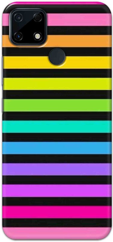 NDCOM Back Cover for Realme Narzo 30A Hyper Rainbow Stripes Printed  (Multicolor, Hard Case, Pack of: 1)