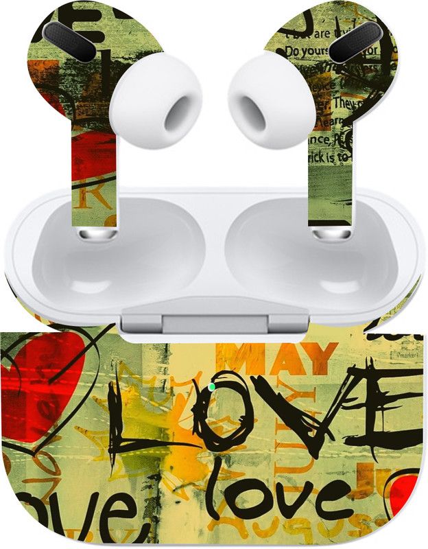 Jeeva Creation Apple AirPod Pro, apple airpod pro Mobile Skin  (Ultra Love Text Skin With High Matte Finish.)