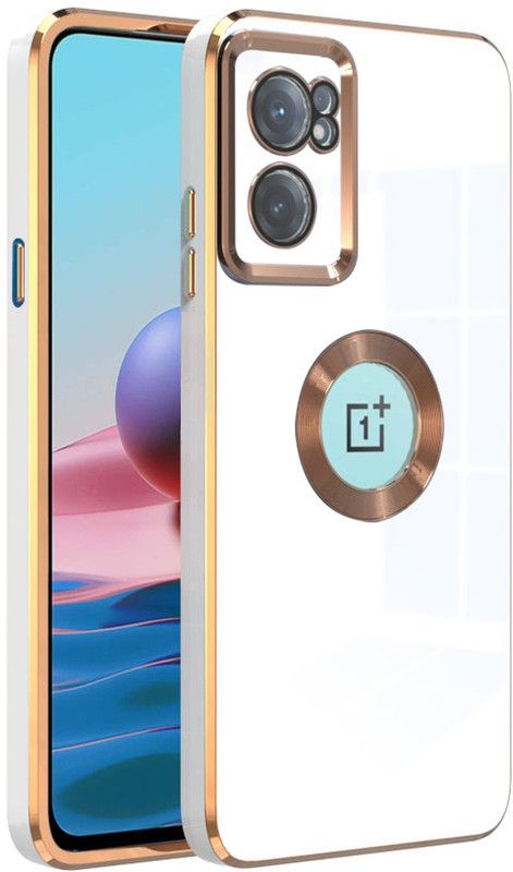 FIXTOTEL Back Cover for 6D LOGO VIEW ONEPLUS NORD CE 2 / 1+NORD CE 2  (White, Gold, Shock Proof, Silicon, Pack of: 1)