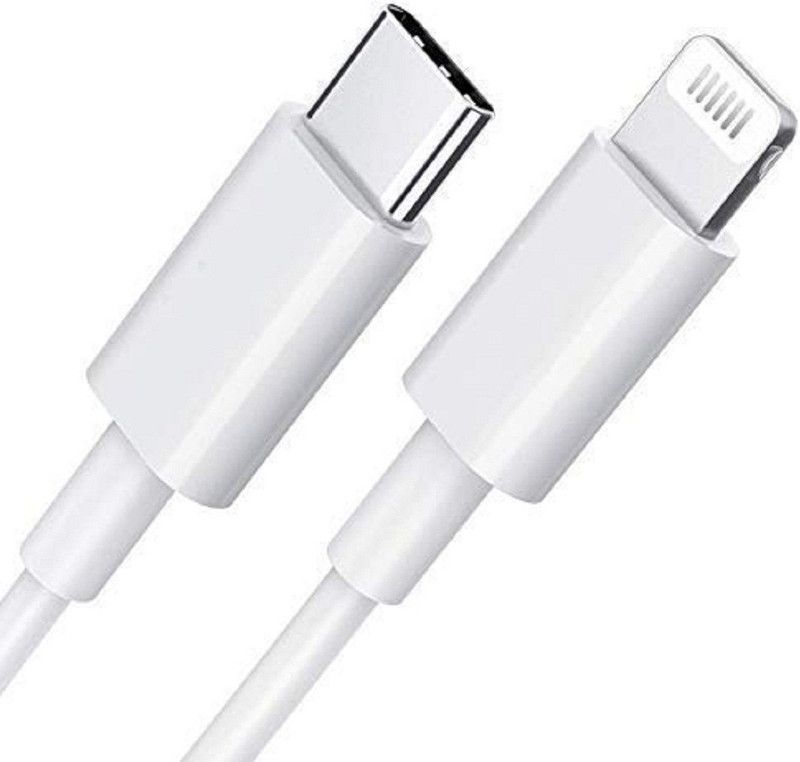 Goods Dock Lightning Cable 1 m USB-C to Lightning with Fast Charging and Data Sync for iOS Devices (1Pc)  (Compatible with Smartphones, White, One Cable)