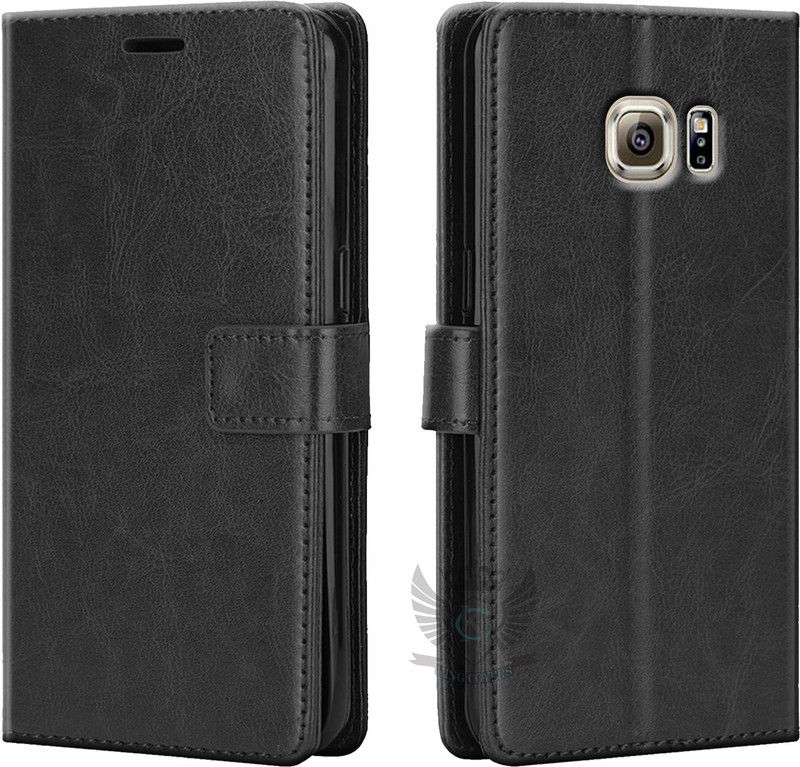 KING COVERS Flip Cover for Black Leather Magnetic Vintage Flip Wallet Case Cover for Samsung S7  (Black, Hard Case, Pack of: 1)