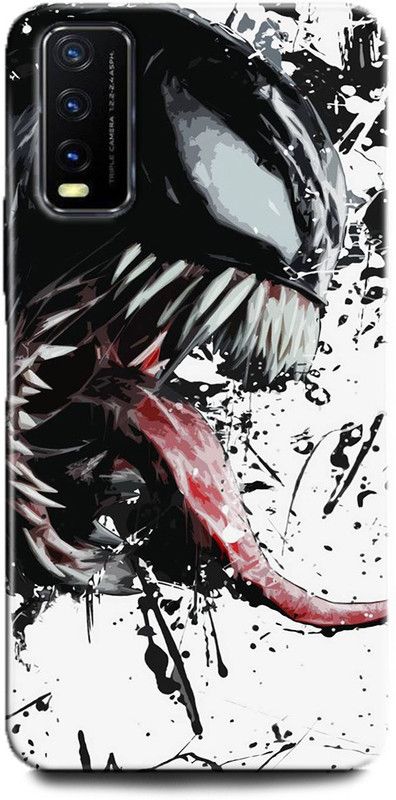 INDICRAFT Back Cover for Vivo Y12G, V2068 VENOM, EDDIE BROCK, SYMBIOTE, MARVAL, COMIC, SUPERHERO  (Multicolor, Dual Protection, Pack of: 1)