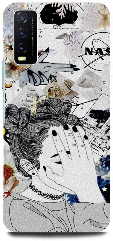 play fast Back Cover for Vivo Y12G, V2068 CUTE, GIRL, LOVELY, GIRL, SKETCH, ART  (White, Hard Case, Pack of: 1)