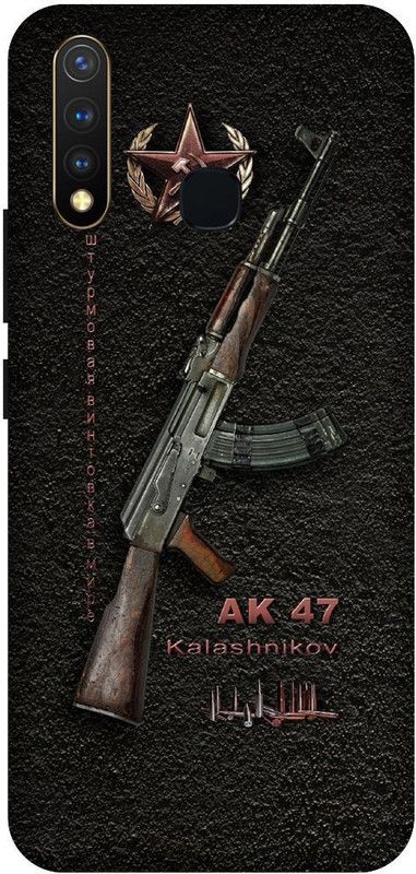 SSMORYA Back Cover for Vivo Y19 Ak 47 Gun Printed Back Cover  (Multicolor, Waterproof, Pack of: 1)
