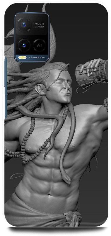 play fast Back Cover for Vivo Y33s, V2109 SHIV, SHIVJI, MAHADEV, DAMRU, TRISHOOL  (Silver, Hard Case, Pack of: 1)