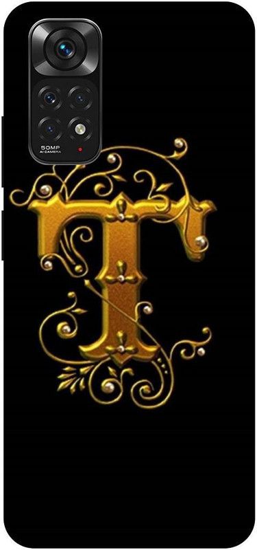 THE NARAYANA COLLECTIONS Back Cover for REDMI NOTE 11s-T,LOVE,NAME,ALPHABET,GOLDEN  (Multicolor, Hard Case, Pack of: 1)