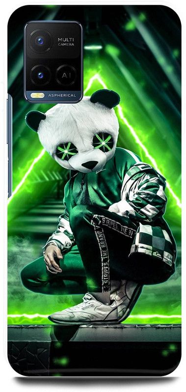 play fast Back Cover for Vivo Y21A, V2149 PANDA, NEON, TRAP, BOY, TEDDY  (Green, Hard Case, Pack of: 1)
