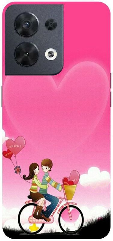 Wall Art Back Cover for OPPO RENO 8 (5G) Cute Couple, Love Couple, Logo Printed  (Multicolor, Dual Protection, Pack of: 1)