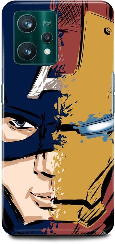 play fast Back Cover for Realme 9 Pro 5G, RMX3471 CAPTAIN, AMERICA, IRON, MAN, FACE  (Multicolor, Hard Case, Pack of: 1)