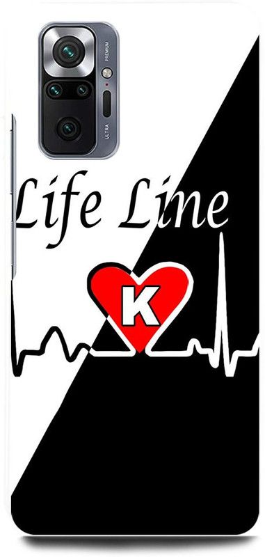 FRONK Back Cover for REDMI Note 10 Pro Max, K, NAME, LETTER, ALPHABET, LIFELINE  (Black, Hard Case, Pack of: 1)