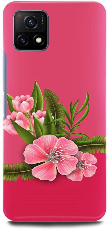 play fast Back Cover for Vivo Y72 5G, V2060 PINK, GREEN, FLOWER, FLOWERS, ART  (Pink, Hard Case, Pack of: 1)