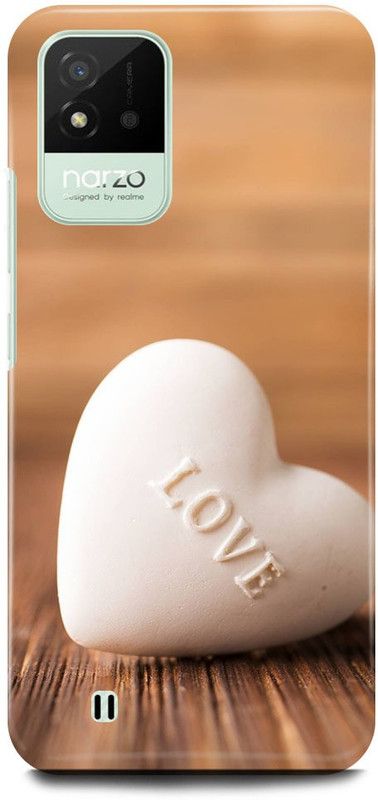 FUGGA Back Cover for realme Narzo 50i, HEART, RED, LOVE, GIRL, HEART, COUPLE  (White, Hard Case, Pack of: 1)