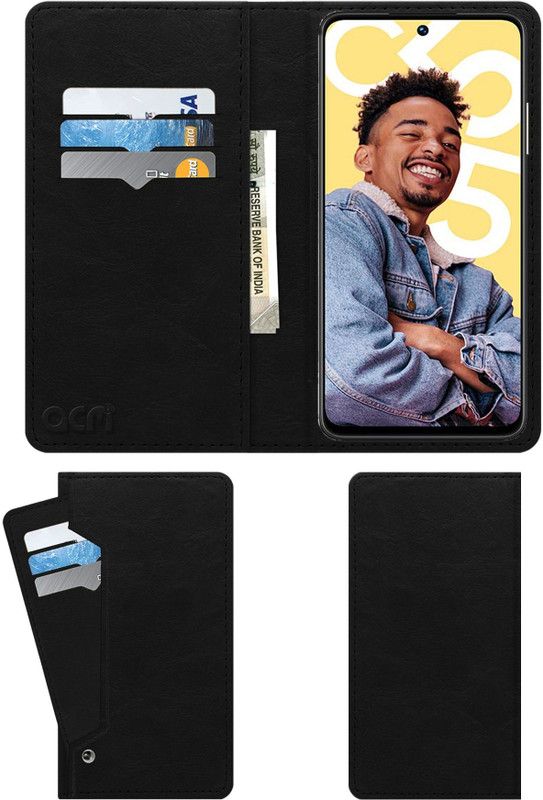 ACM Flip Cover for Realme C55 Mobile  (Black, Cases with Holder, Pack of: 1)