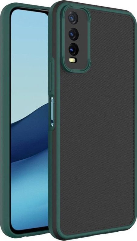AOnes Back Cover for Vivo Y12G / Y12S / Y20T  (Green, Cases with Holder, Pack of: 1)