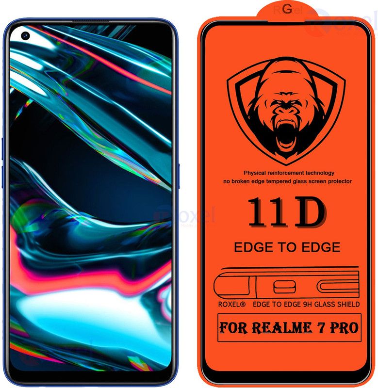 SoftTech Edge To Edge Tempered Glass for Realme 7 Pro  (Pack of 2)