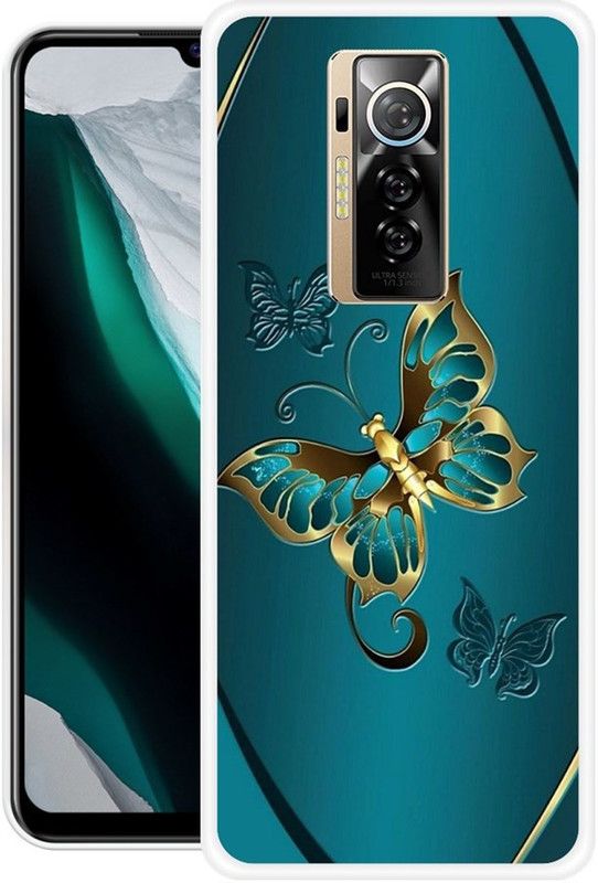 SUPER CASE Back Cover for Tecno Phantom X  (Blue, Beige, Silicon)