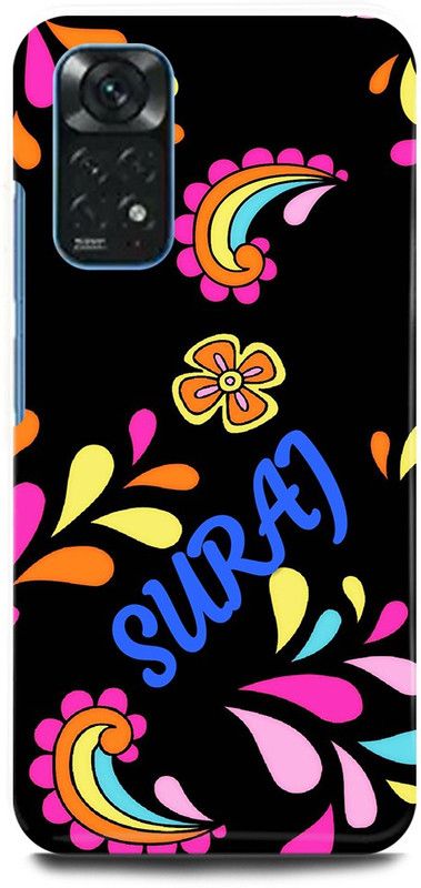 FIKORA Back Cover for POCO M4 Pro 4G, SURAJ, NAME, ALPHABET, LETTER  (Black, Hard Case, Pack of: 1)