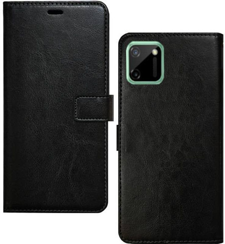 Recreation Flip Cover for Realme C11  (Black, Dual Protection, Pack of: 1)