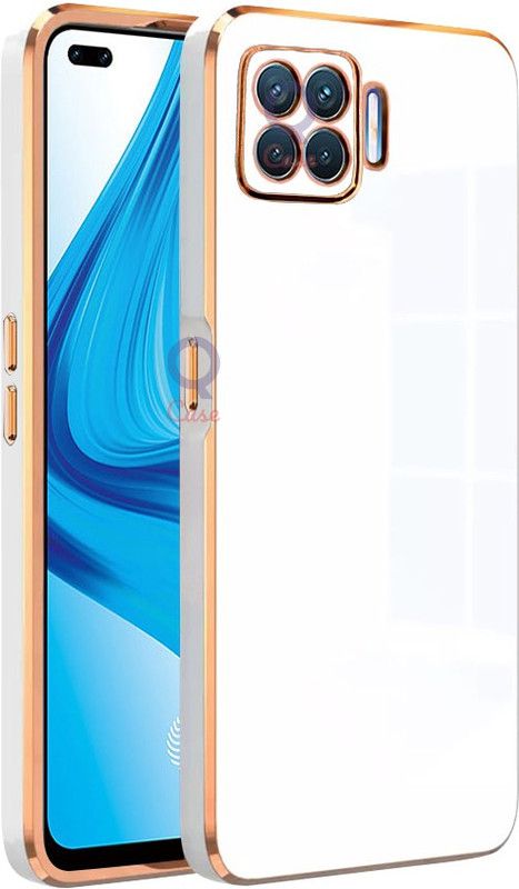 Qcase Back Cover for Oppo F17 Pro  (White, Electroplated, Silicon, Pack of: 1)