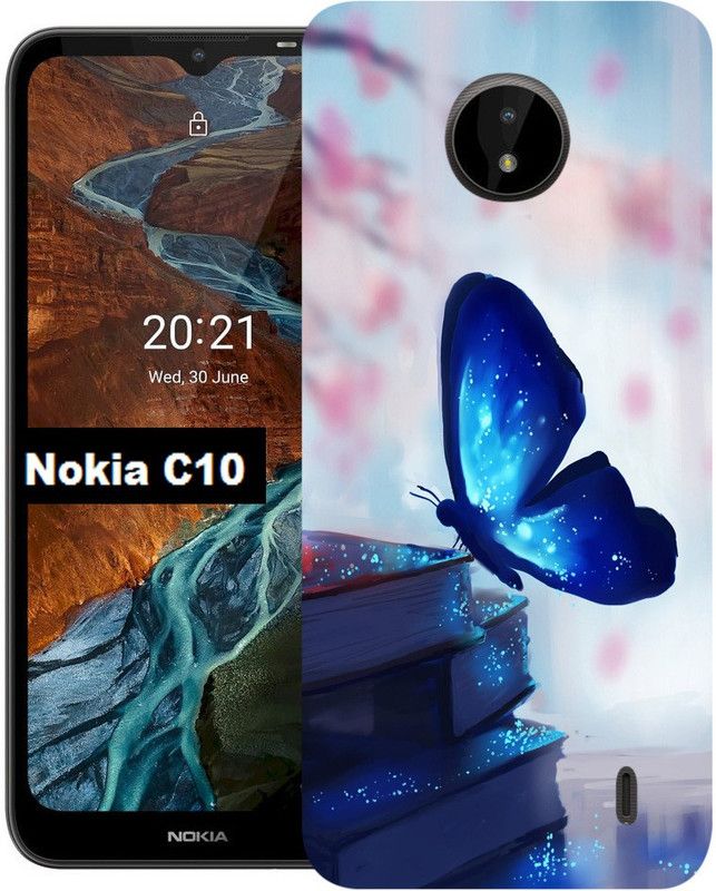 mitzvah Back Cover for Nokia C10  (Blue, Pink, Dual Protection, Silicon, Pack of: 1)