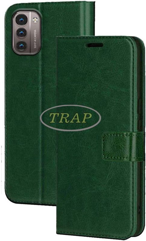 Trap Back Cover for Nokia G21  (Green, Cases with Holder, Pack of: 1)