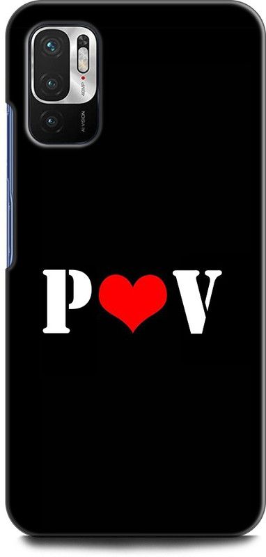 Afterglow Back Cover for Redmi Note 10T 5G P V, P LOVES V, NAME, LETTER, ALPHABET, PV LOVE, HART  (Multicolor, Shock Proof, Pack of: 1)