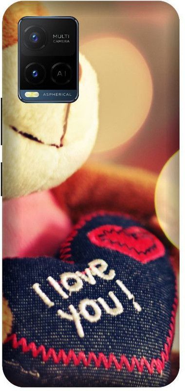 BYXIS Back Cover for Vivo Y21 teddy bear, love, cute, I love you, cute teddy, miss you  (Multicolor, Shock Proof, Pack of: 1)
