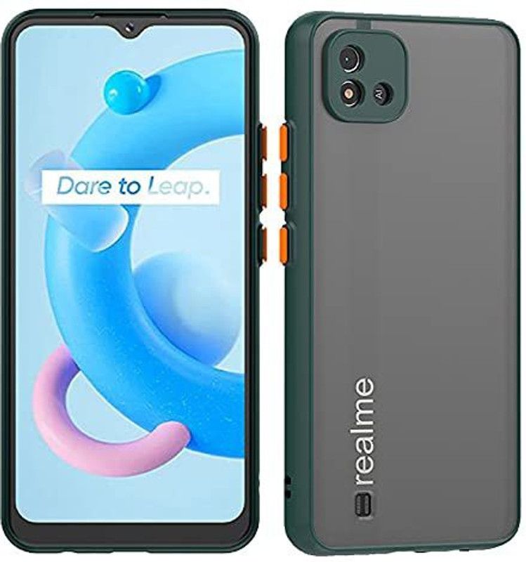 YOCOLOURS Back Cover for REALME C20,REALME C20A  (Green, Camera Bump Protector)