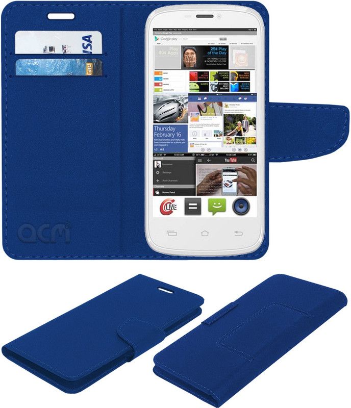 ACM Flip Cover for Celkon Signature Hd A119q  (Blue, Cases with Holder, Pack of: 1)